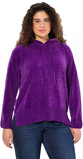 Ulla Popken Chenille Knit Hoodie Dark Purple - Džemperi un džemperi ar kapuci - 