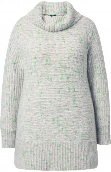 Ulla Popken Space Yarn Oversized Turtleneck Sweater Light Grey Melange - Džemperi un džemperi ar kapuci - 