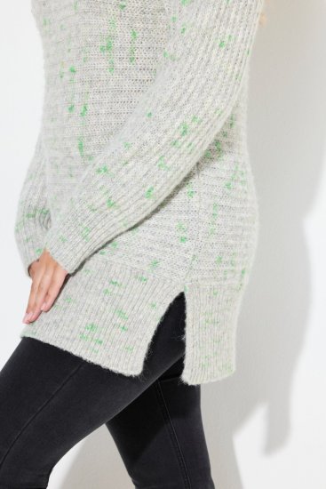 Ulla Popken Space Yarn Oversized Turtleneck Sweater Light Grey Melange - Džemperi un džemperi ar kapuci - Mīksti džemperi un jakas