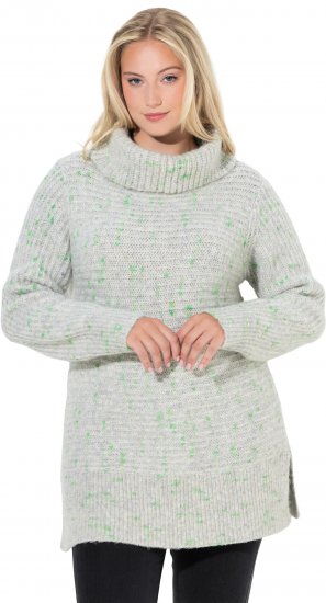 Ulla Popken Space Yarn Oversized Turtleneck Sweater Light Grey Melange - Džemperi un džemperi ar kapuci - 