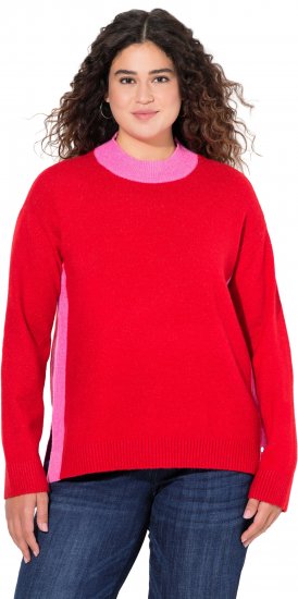 Ulla Popken Color Block Long Sleeve Sweater Lychee - Džemperi un džemperi ar kapuci - 