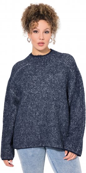 Ulla Popken Striped Wool Blend Turtleneck Sweater Ink Blue - Džemperi un džemperi ar kapuci - 
