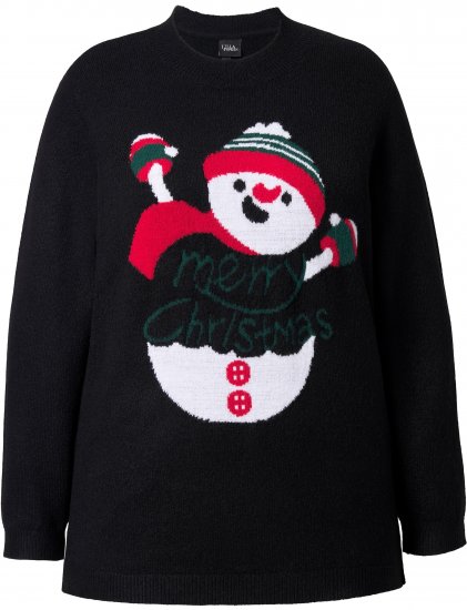 Ulla Popken Whimsical Holiday Sweater Black - Džemperi un džemperi ar kapuci - 
