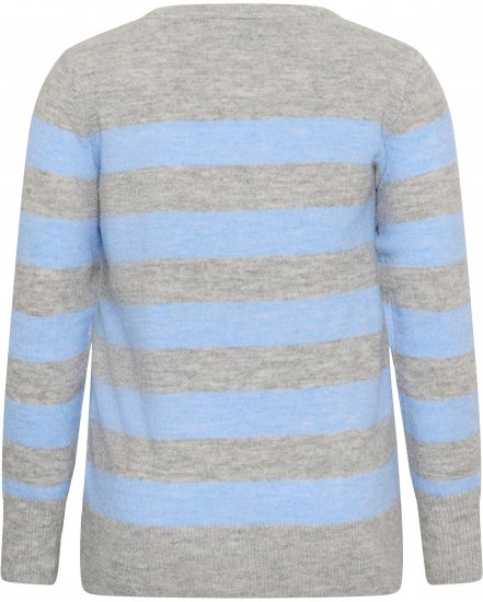 Kaffe Curve Niela Svītrains džemperis Gaiši pelēks/Zils - Džemperi & adījumi - 