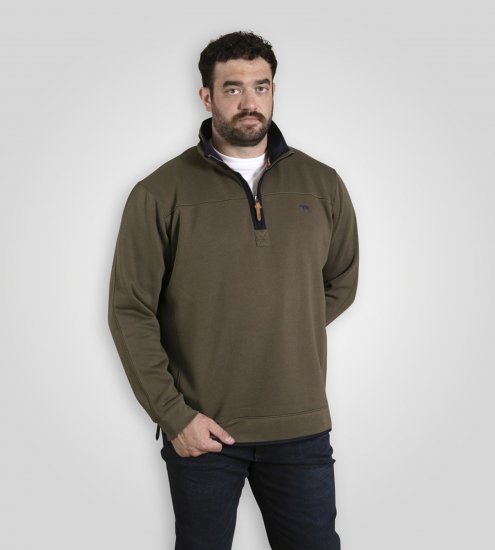 D555 Leicester 2 Quarter Neck Fleece Sweatshirt Khaki - Džemperi un džemperi ar kapuci - Džemperi - 2XL-14XL