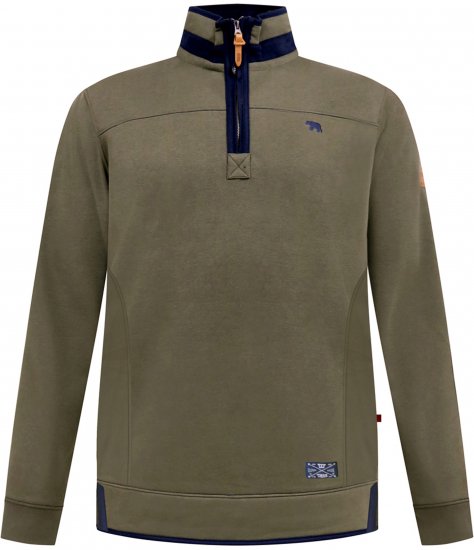 D555 Leicester 2 Quarter Neck Fleece Sweatshirt Khaki - Džemperi un džemperi ar kapuci - Džemperi - 2XL-14XL