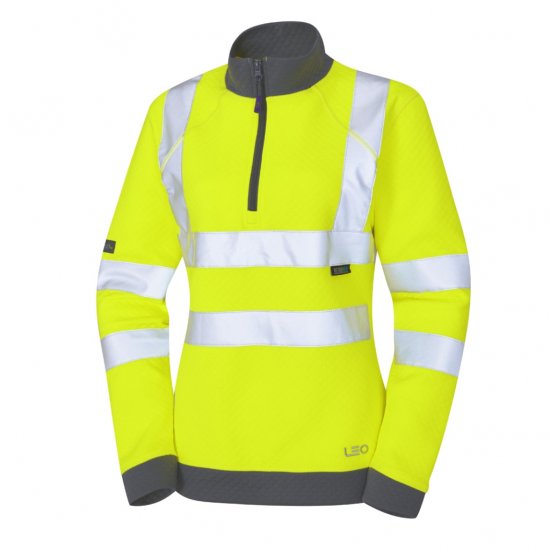 Leo Elberry EcoViz Women's 1/4 Zip Sweatshirt Yellow - Darba apģērbs - 