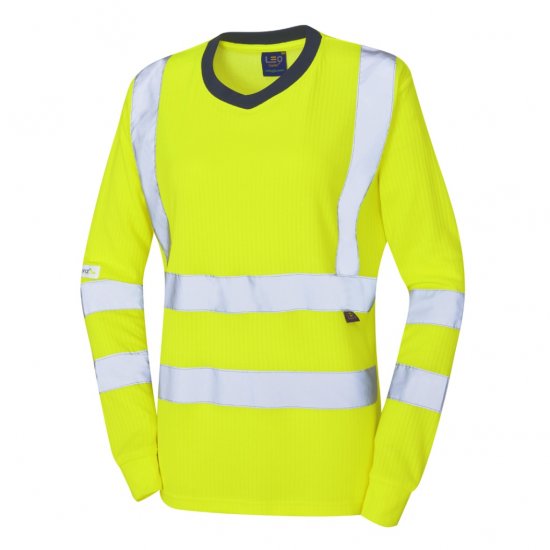 Leo Lydford EcoViz Comfort Women's Sleeved T-Shirt Yellow - Darba apģērbs - 