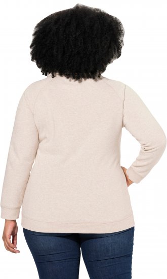 Ulla Popken Drawstring Collar Long Sleeve Sweatshirt Nature Melange - Džemperi un džemperi ar kapuci - 