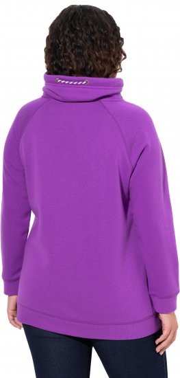 Ulla Popken Drawstring Collar Long Sleeve Sweatshirt Purple - Džemperi un džemperi ar kapuci - 