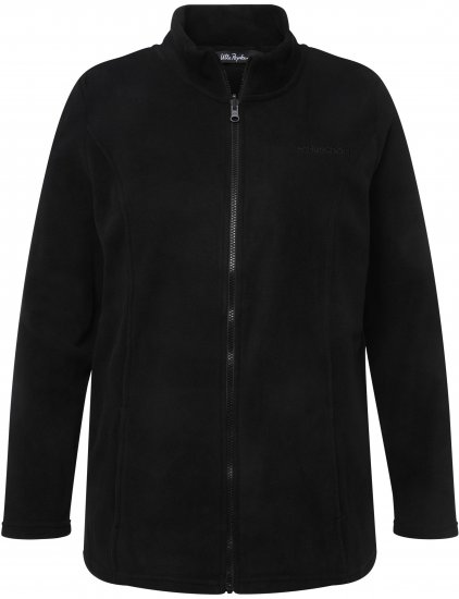 Ulla Popken Modular Fleece Zip Front Jacket Black - Džemperi un džemperi ar kapuci - 