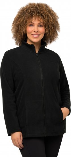 Ulla Popken Modular Fleece Zip Front Jacket Black - Džemperi un džemperi ar kapuci - 