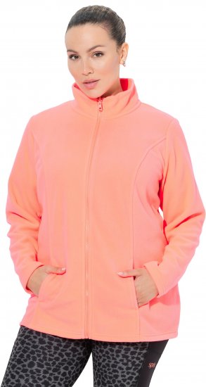 Ulla Popken Modular Fleece Zip Front Jacket Neon Pink - Džemperi un džemperi ar kapuci - 