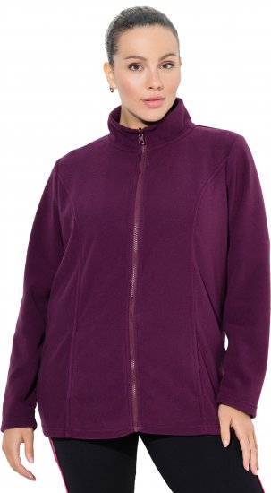 Ulla Popken Modular Fleece Zip Front Jacket Dark Cherry - Džemperi un džemperi ar kapuci - 