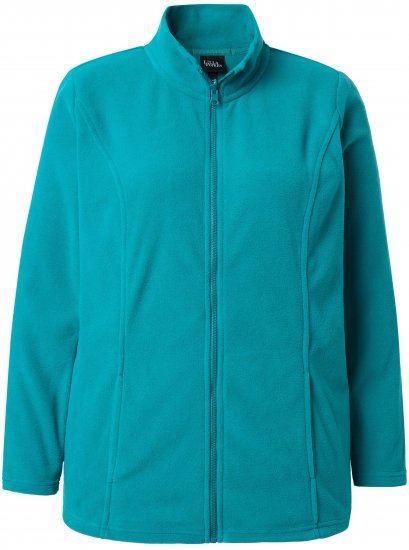 Ulla Popken Modular Fleece Zip Front Jacket Emerald - Džemperi un džemperi ar kapuci - 