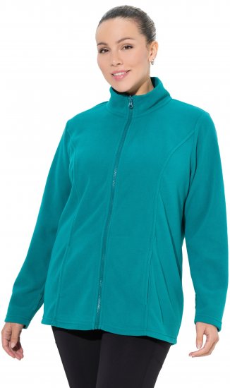 Ulla Popken Modular Fleece Zip Front Jacket Emerald - Džemperi un džemperi ar kapuci - 