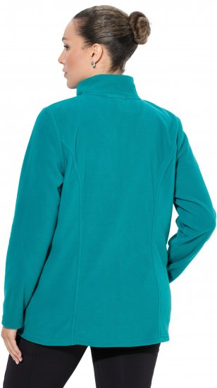 Ulla Popken Modular Fleece Zip Front Jacket Emerald - Džemperi un džemperi ar kapuci - 
