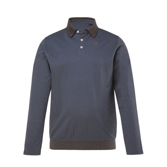 Boston Park Polo Shirt Long Sleeve Pique Grey - Polo krekli - Polo krekli - 2XL-8XL