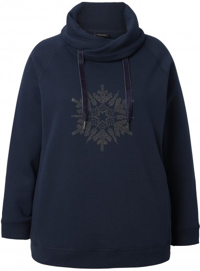 Ulla Popken Rhinestone Snowflake Turtleneck Sweatshirt Navy - Džemperi un džemperi ar kapuci - 