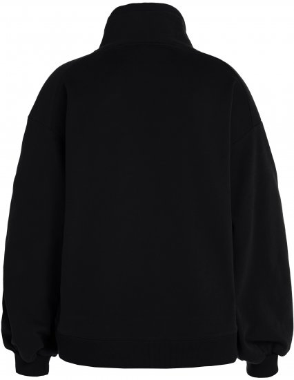 Ulla Popken Gathered Sleeve Oversized Fit Sweatshirt Black - Džemperi un džemperi ar kapuci - 