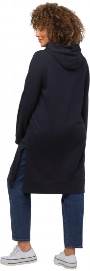 Ulla Popken Extra Long Abstract Graphic Hoodie Navy - Džemperi un džemperi ar kapuci - 