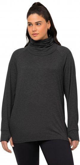 Ulla Popken Sweatshirt with Gaiter Black - Džemperi un džemperi ar kapuci - 