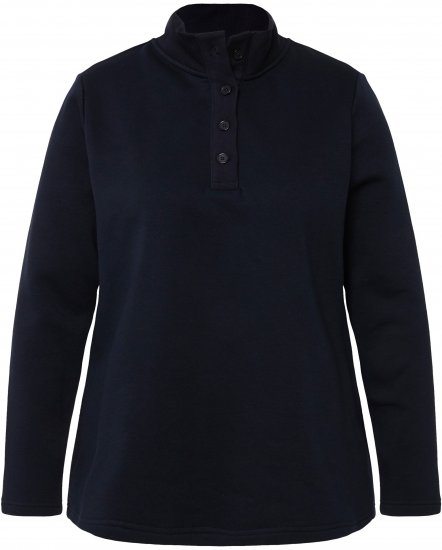 Ulla Popken Collared Long Sleeve Sweatshirt Navy - Džemperi un džemperi ar kapuci - 