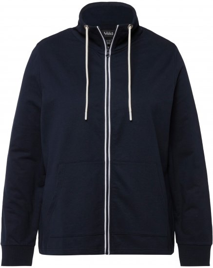 Ulla Popken Contrast Color Zip Up Sweatshirt Navy - Džemperi un džemperi ar kapuci - 