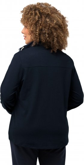 Ulla Popken Contrast Color Zip Up Sweatshirt Navy - Džemperi un džemperi ar kapuci - 