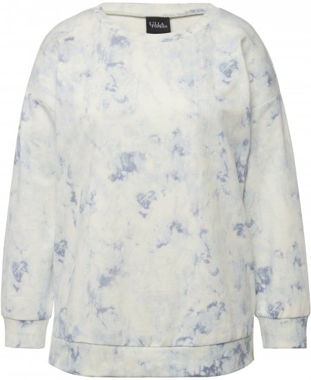 Ulla Popken Tie-Dyed Long Sleeve Sweatshirt Snow White - Džemperi un džemperi ar kapuci - 