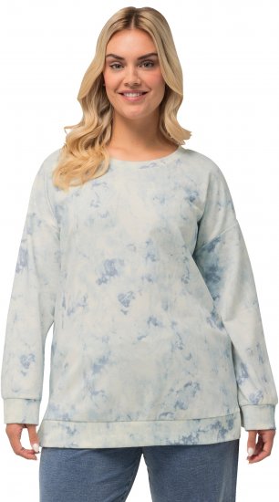 Ulla Popken Tie-Dyed Long Sleeve Sweatshirt Snow White - Džemperi un džemperi ar kapuci - 