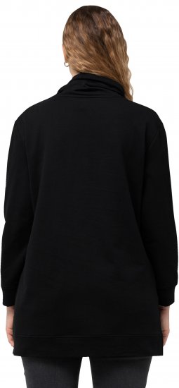 Ulla Popken GLOW Lettered Collared Sweatshirt Black - Džemperi un džemperi ar kapuci - 