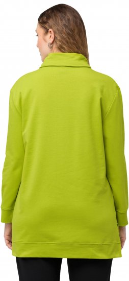 Ulla Popken GLOW Lettered Collared Sweatshirt Apple Green - Džemperi un džemperi ar kapuci - 