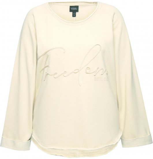 Ulla Popken Embroidered Freedom Rolled Edge Sweatshirt Sand - Džemperi un džemperi ar kapuci - 