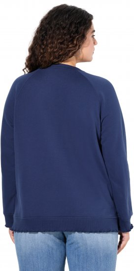 Ulla Popken NEW CASUAL Ruffled Hem Sweatshirt Navy - Džemperi un džemperi ar kapuci - 