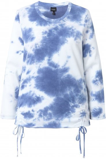 Ulla Popken Tie Dye Gathered Sweatshirt Atlantic Blue - Džemperi un džemperi ar kapuci - 