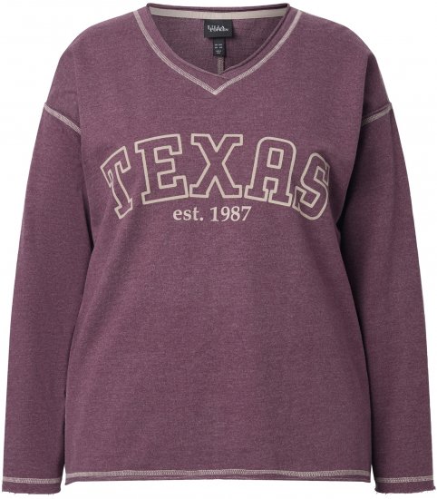 Ulla Popken Texas Contrast Stitching Sweatshirt Dark Ruby - Džemperi un džemperi ar kapuci - 