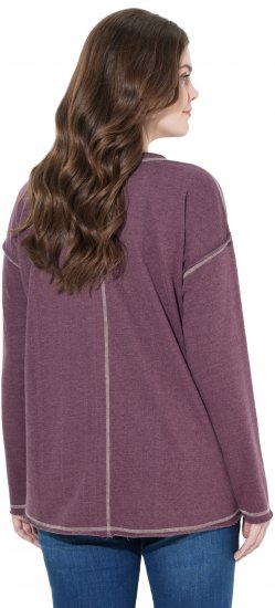 Ulla Popken Texas Contrast Stitching Sweatshirt Dark Ruby - Džemperi un džemperi ar kapuci - 