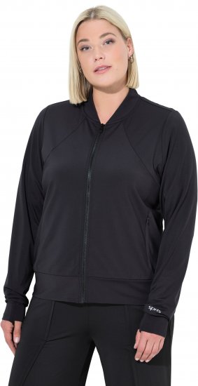 Ulla Popken Quick Drying College Collar Sweatshirt Black - Džemperi un džemperi ar kapuci - 