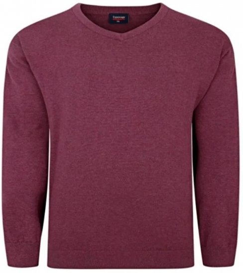 Espionage KW031 V-Neck Pullover Grape Red - Džemperi un džemperi ar kapuci - Džemperi - 2XL-14XL
