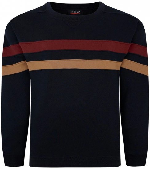 Espionage LW163 Striped Sweatshirt Navy - Džemperi un džemperi ar kapuci - Džemperi - 2XL-14XL