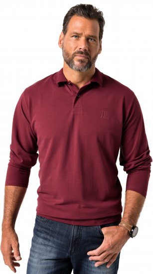JP1880 Polo Shirt Pique Long Sleeve Red - Polo krekli - Polo krekli - 2XL-8XL