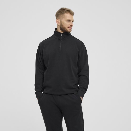 North Latitude Denim Half-Zip Sweatshirt Black TALL - TALL džemperi - 