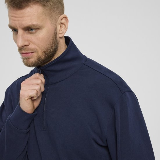 North Latitude Denim Half-Zip Sweatshirt Navy Blue TALL - TALL džemperi - 