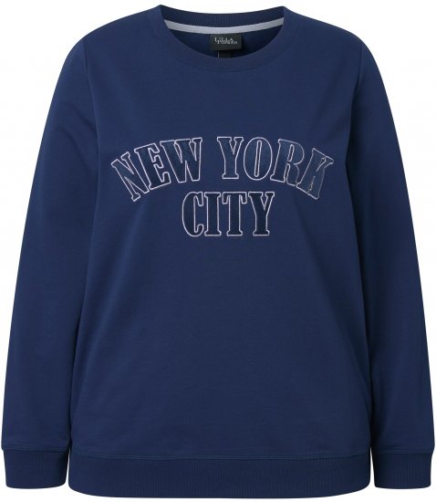 Ulla Popken NYC Embroidered Long Sleeve Sweatshirt Ink Blue - Džemperi un džemperi ar kapuci - 