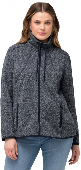 Ulla Popken Heather Knit Fleece Jacket Navy - Džemperi un džemperi ar kapuci - 