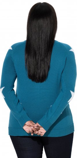 Ulla Popken Glitter Stars Soft Knit Sweater Petrol - Džemperi un džemperi ar kapuci - 