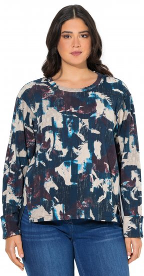 Ulla Popken Horse Print Long Sleeve Sweatshirt Navy - Džemperi un džemperi ar kapuci - 