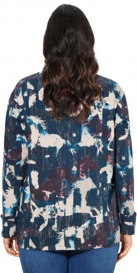 Ulla Popken Horse Print Long Sleeve Sweatshirt Navy - Džemperi un džemperi ar kapuci - 