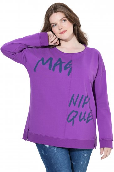 Ulla Popken Magnifique Split Style Sweatshirt Purple - Džemperi un džemperi ar kapuci - 